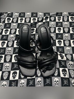 A New Day Target Black Strappy Kitten Heels